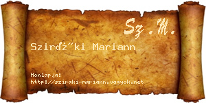 Sziráki Mariann névjegykártya