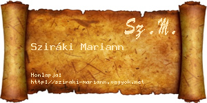 Sziráki Mariann névjegykártya